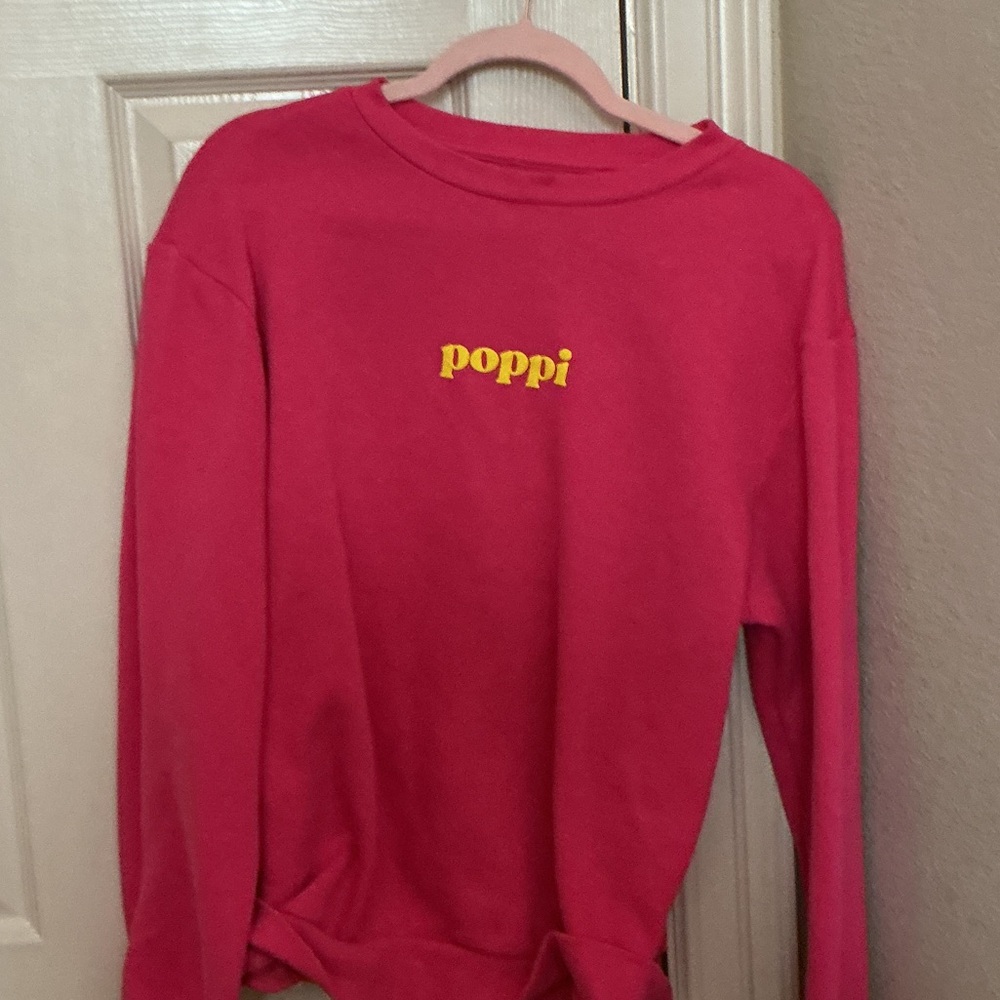 Target Pink Poppi Sweatshirt with Yellow Text